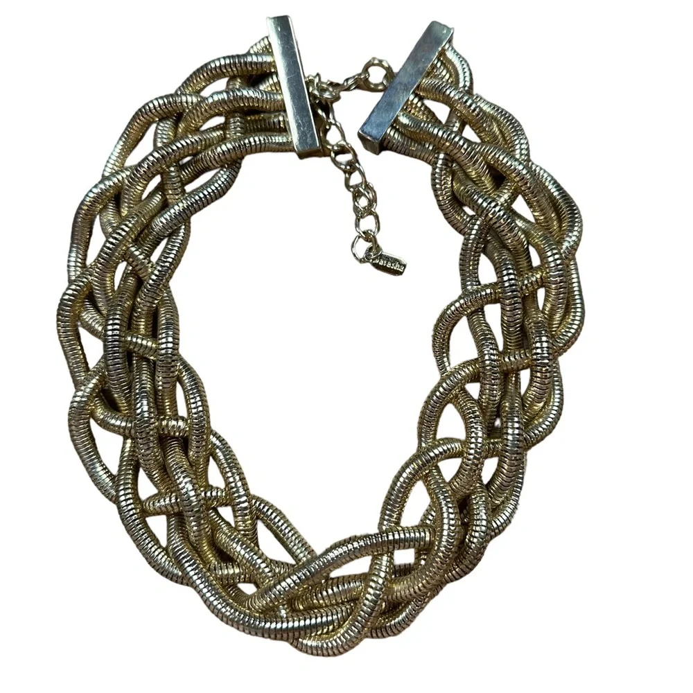 NATASHA: Vintage Necklace Gold Snake Chain Knot Collar Chunky Statement Piece